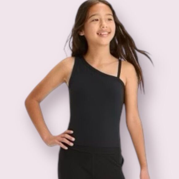 All in Motion ~ Girl’s XL 14 ~ Asymmetrical Shoulder Tank with Bra Shell - Picture 7 of 8